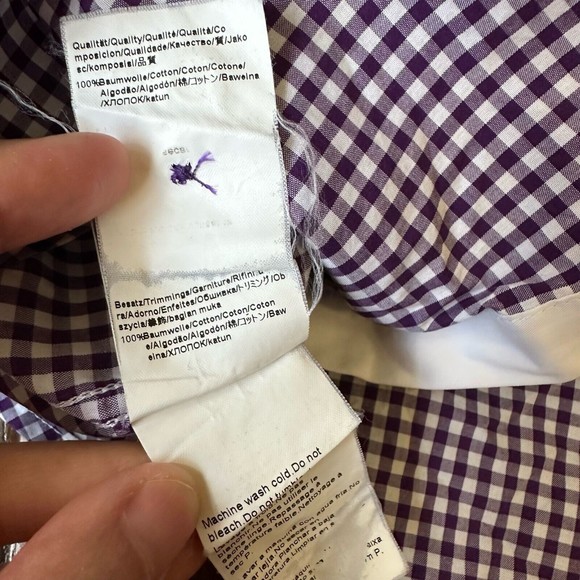 BOSS HUGO BOSS Check / Plaid Print Dress Shirt Purple Regular Fit - Picture 7 of 8